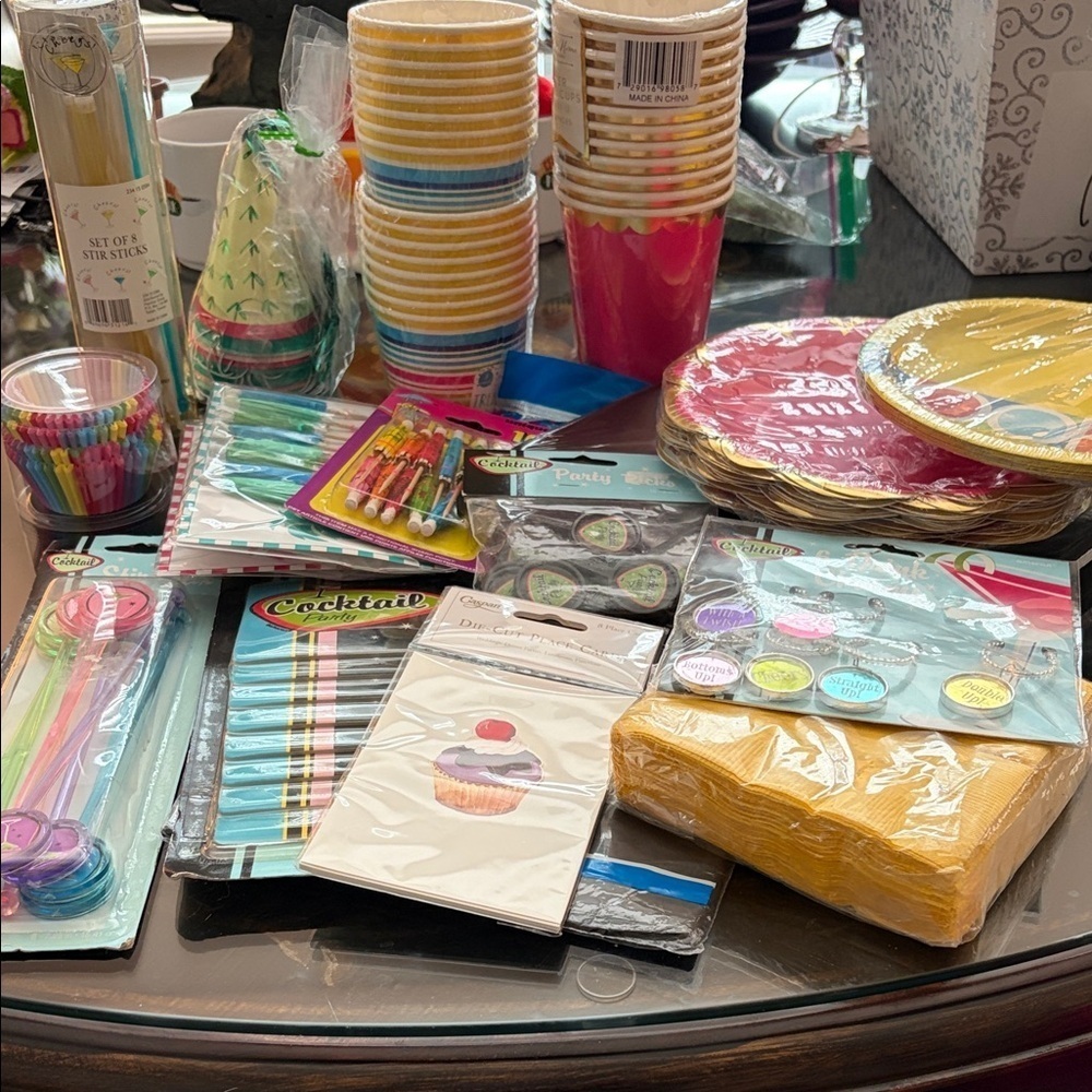 Adult party supply bundle - 202 pieces- colorful and Fun.